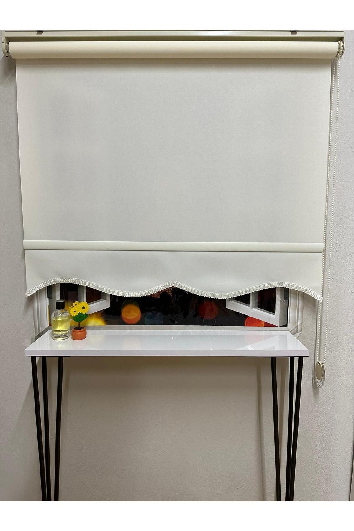 Mat Ekru Dilimli Stor Perde