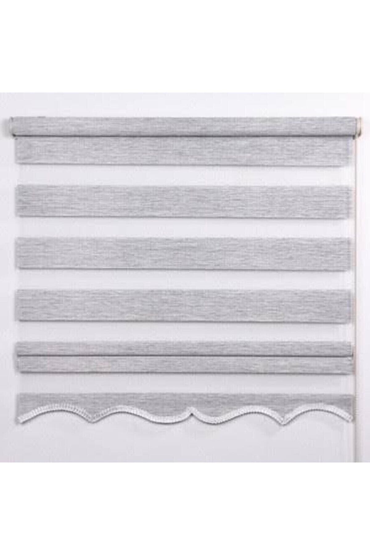 Bambu Raks Gri Dilimli Zebra Perde