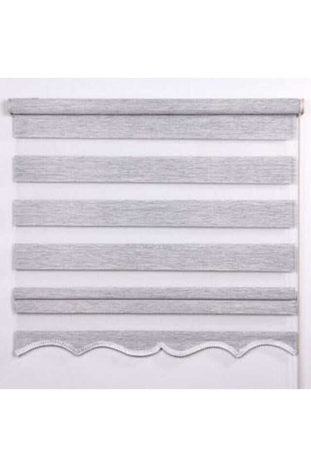 Bambu Raks Gri Dilimli Zebra Perde